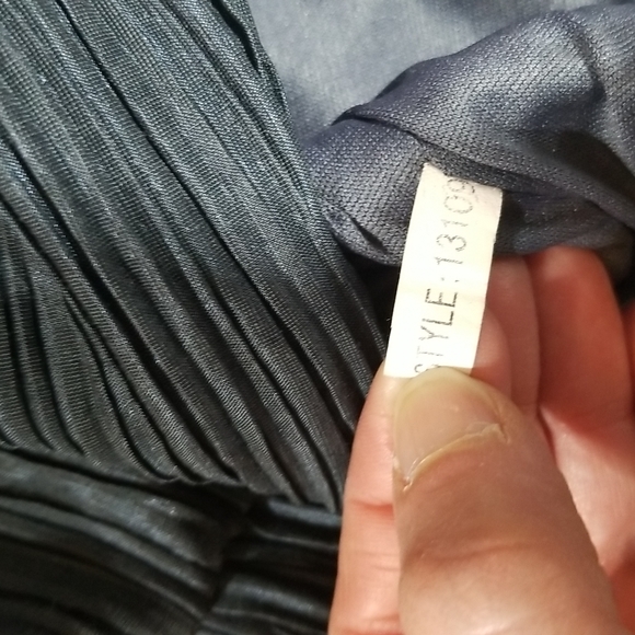 DAISY Body Con Blue Ruched Dress Full Zip Front Dress with Black Trim - Picture 11 of 16